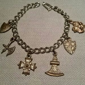 Very Rare Vintage French Charms Bracelet 7.5"